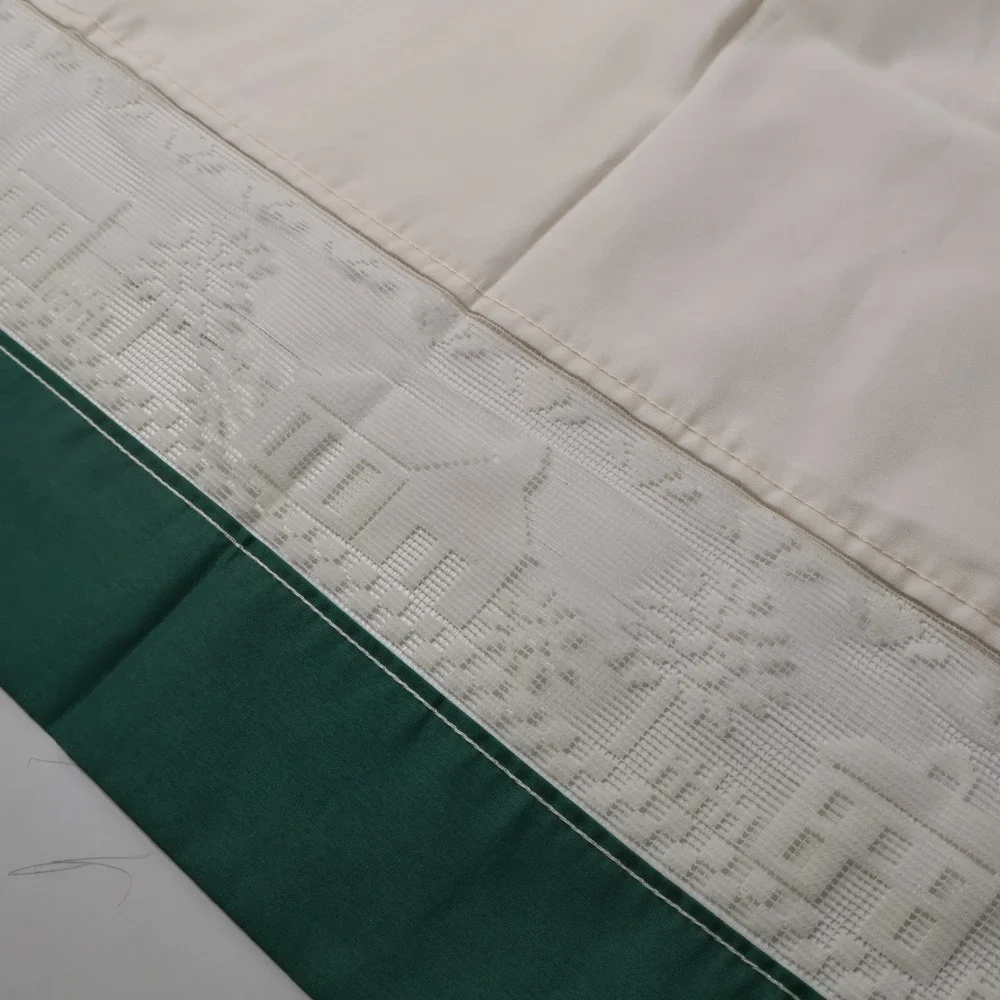 Country Kitchen VTG Curtain Vallance *1* Rod‎ Pocket White Green Lace Farmhouse